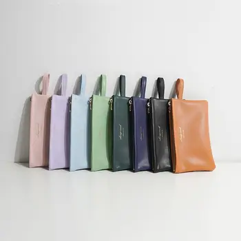 Skalbimo krepšys PU odinės piniginės lūpų dažų krepšys Moterų kosmetikos krepšys Užtrauktukas Makiažo krepšys Korėjos monetų piniginė Tualeto reikmenų krepšys