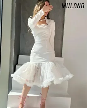 MULONG Undinėlė Kelio ilgis Oficialios progos suknelės Dramblio kaulo kokteilis Prom suknelės 2023 Moteriška prabangi vakarėlio suknelė su dėvėjimu Naujas Ar