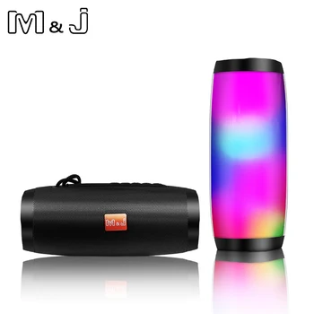 M&J Lauko nešiojamasis LED Bluetooth belaidis muzikos garsiakalbis AUX TF kortelė / USB atmintinė FM radijas Stiprus žemųjų dažnių stereofoninis garsas su mikrofonu