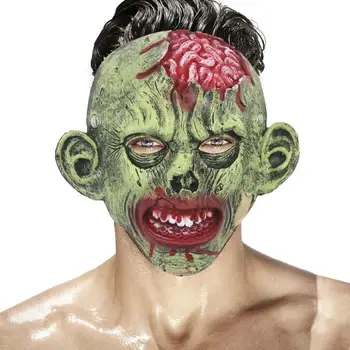 Siaubo zombių veido viršelis Helovino veido dangtelis pilna galva baisus kruvinas veido kaukės kostiumai rekvizitai Išgalvotas zombis Pilnas galvos dekoravimas