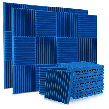 24 Pack akustinės putų plokštės 1X12X12 colių, garsui nepralaidžios sieninės plokštės su ugnies garsu, garso plokštės pleištai studijoms, namai