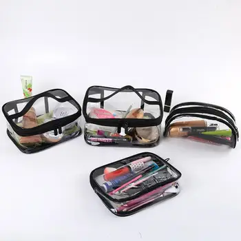 Moterys Skaidrus kosmetikos krepšys Skaidrus užtrauktukas Kelioninis makiažo dėklas Makiažas Grožio organizatorius Laikymo maišelis Tualeto reikmenys Skalbimo krepšys