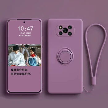 Minkštas silikoninis magnetinis dėklas, skirtas Xiaomi POCO X3 NFC F3 Redmi Note 10 9 Pro 10S 9S 9Pro 11T pilnas apsauginis dangtelis su žiedo laikikliu