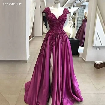 New Arrival Appliques Side Slit Evening Dresses платье 2023 Prom Dresses Arabic Dubai Formal Gown Vestidos de Noche abendkleider