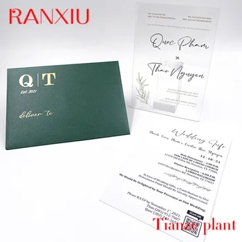 Custom Luxury Acrylic Invitations Vestuvių kvietimo kortelė