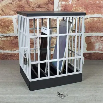 Mobiliojo telefono užrakto dėžutė Kalėjimo kalėjimo naujovės dovana vaikams Suaugusiems Telefonai Juoda