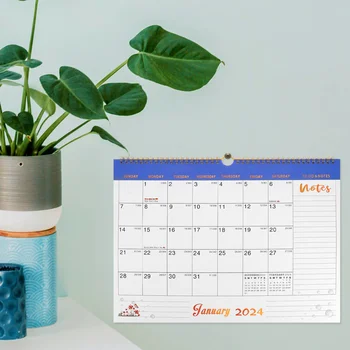 Stalo kalendorius Sieninis kalendorius Minimalistinė ritė Erdvus mėnesio išdėstymas Namų biuro numeriai Laiškų kalendorius 2024.1-2025.6