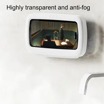 Jutiklinis ekranas Dušo telefono laikiklis Dušo priedai Telefono laikiklis Anti-Fog Jutiklinis ekranas Sieninis dėklas Reguliuojamas kampas