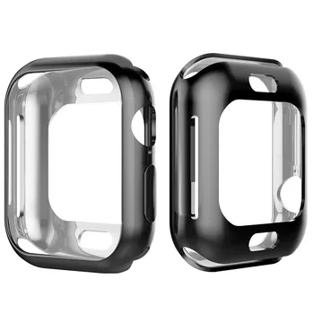 360 laipsnių plonas laikrodžio dangtelis, skirtas Apple Watch 4 44 mm 40 mm dėklas Minkšta skaidri TPU ekrano apsauga, skirta iWatch 5 serijos apsauginiam dėklui