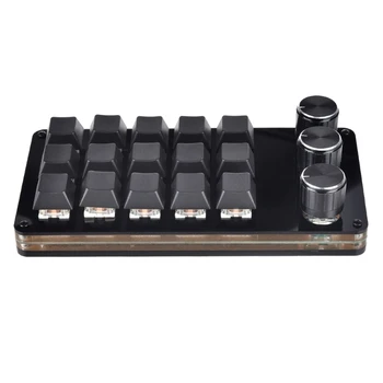 Makro klaviatūros programavimo klaviatūra 15 Klavišas 3 Rankenėlė Mechaninė klaviatūra Mini mygtukas Dropship