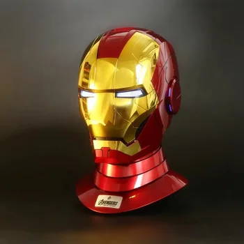 Marvel Iron Man Autoking 1/1 Mk5 šalmo nuotolinio valdymo pultas ir valdymas balsu Geležinio žmogaus automatinė šalmo kaukė su LED šviesos figūrėle vaikams