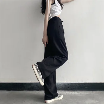 Moteriškos kelnės Y2k Gatvės drabužiai Vintažiniai vasaros drabužiai moterims 2023 Moteriški drabužiai Korėja Stilingas stilius Aukštas juosmuo Harajuku