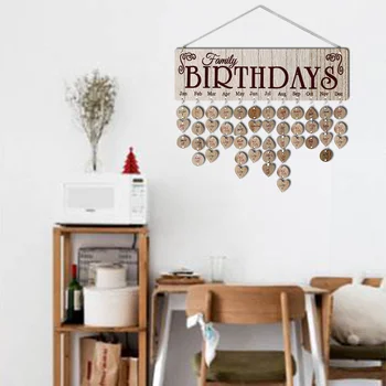 Šeimos gimtadienio kalendorius Advento kalendorius Pakabinama plokštelių lenta 