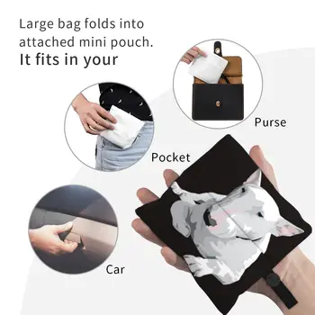Fashion Printed English Bull Terrier Dog Shopping Tote Bag Portable Shopper Shoulder Animal Pet Handbag
