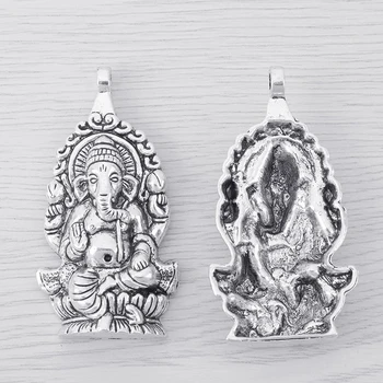 3 x Tibeto sidabras Didelis Ganešos dramblys Pradžios Dievas Žavesys Pakabukai 