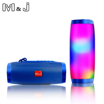 M&J Lauko nešiojamasis LED Bluetooth belaidis muzikos garsiakalbis AUX TF kortelė / USB atmintinė FM radijas Stiprus žemųjų dažnių stereofoninis garsas su mikrofonu