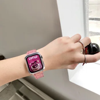 Skaidrus dirželis Apple Watch Summer Girl Dervos dirželis laikrodžiui iWatch 7 6 5 4 3 2 1 41mm 38mm 40mm 42mm 44mm 45mm apyrankė