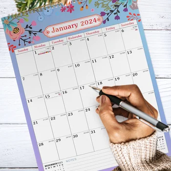 Stalo kalendorius Sieninis kalendorius Minimalistinė ritė Erdvus mėnesio išdėstymas Namų biuro numeriai Laiškų kalendorius 2024.1-2025.6
