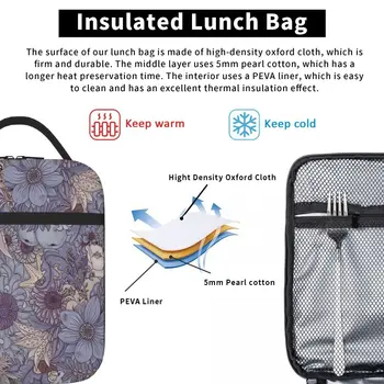 The Wild Side Lavender Ice Lunch Tote Thermal Bag Kids Lunch Bag Children's Food Bag
