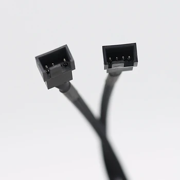 1–2 krypčių pintas kabelis Y skirstytuvas 3/4 kaištis PWM vyriškos jungties ventiliatoriaus kompiuterio ventiliatoriaus ventiliatoriaus prailginimo adapterio kabelis