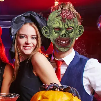 Siaubo zombių veido viršelis Helovino veido dangtelis pilna galva baisus kruvinas veido kaukės kostiumai rekvizitai Išgalvotas zombis Pilnas galvos dekoravimas