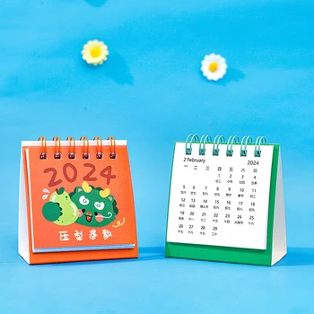 1 Pc 2024 Mini mielas stalo kalendorius Dienos planuoklis Kalendoriaus planuotojas Nuolatinis kalendorius Darbalaukio ornamentas Svečių dovanos Biuro tiekimas