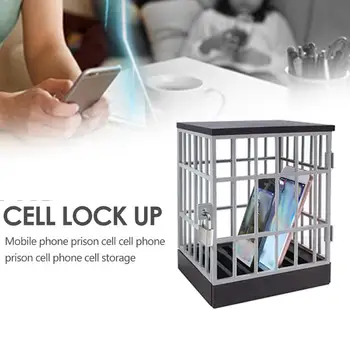 Mobiliojo telefono užrakto dėžutė Kalėjimo kalėjimo naujovės dovana vaikams Suaugusiems Telefonai Juoda