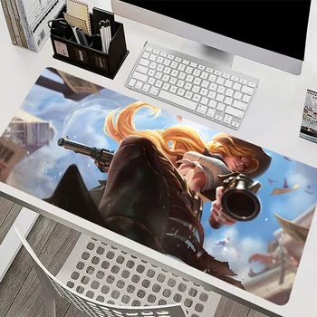 League Of Legends Miss Fortune klaviatūra Pelės kilimėlis Nešiojamas kompiuteris Kawaii Anime Girl Mousepad Office PC žaidimų priedai Stalo kilimėlis