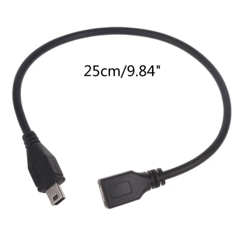 Mini USB kabelis į mikro USB keitiklį Kabelio laidas Duomenų perdavimo kabelis 25cm dropship