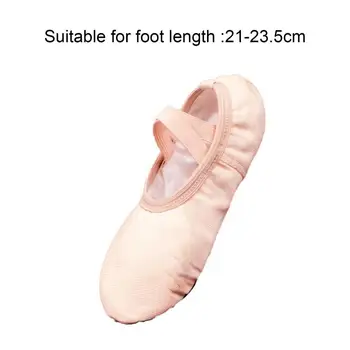 1 Pora Moterų baleto batai Minkšti elastiniai dilimui atsparūs padalinti pado drobiniai batai Atlikite šokio šlepetes Baleto bateliai
