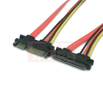 Naujausias 22Pin SATA kabelis Vyriškas ir moteriškas 7+15 Pin Serial ATA SATA Data Power Combo prailginimo kabelio jungtis 30CM