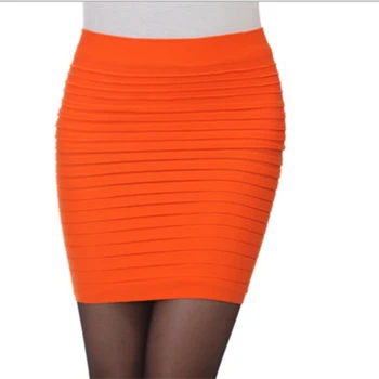 Drop Shipping Nauja mada 2023 m. Vasaros moterų sijonas Aukštas juosmuo Saldainių spalva plius dydis Elastingas plisuotas Seksualus Trumpas sijonas