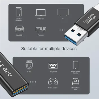 1/2PCS 5Gbps USB 3.0 A tipo vyriškos ir moteriškos jungties kištuko adapteris USB3.0 Dviguba vyriško / moteriško jungties adapterio jungtis