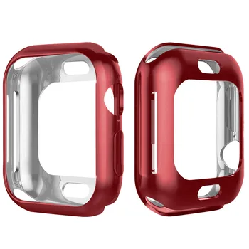 360 laipsnių plonas laikrodžio dangtelis, skirtas Apple Watch 4 44 mm 40 mm dėklas Minkšta skaidri TPU ekrano apsauga, skirta iWatch 5 serijos apsauginiam dėklui