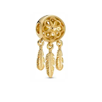 Aukštos kokybės 925 svarų sterlingų sidabro aukso serija Išskirtinis drugelio eglutės pakabukas tinka Pandoros žavesio apyrankė 